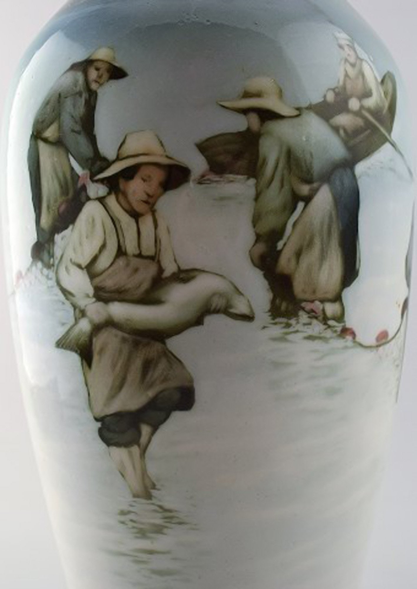 Large art deco Unique Rörstrand Nils Emil Lundström (1865-1960) porcelain vase. Decorated - 3