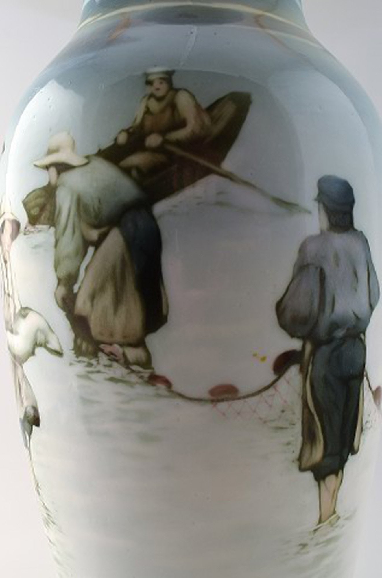 Large art deco Unique Rörstrand Nils Emil Lundström (1865-1960) porcelain vase. Decorated - 4