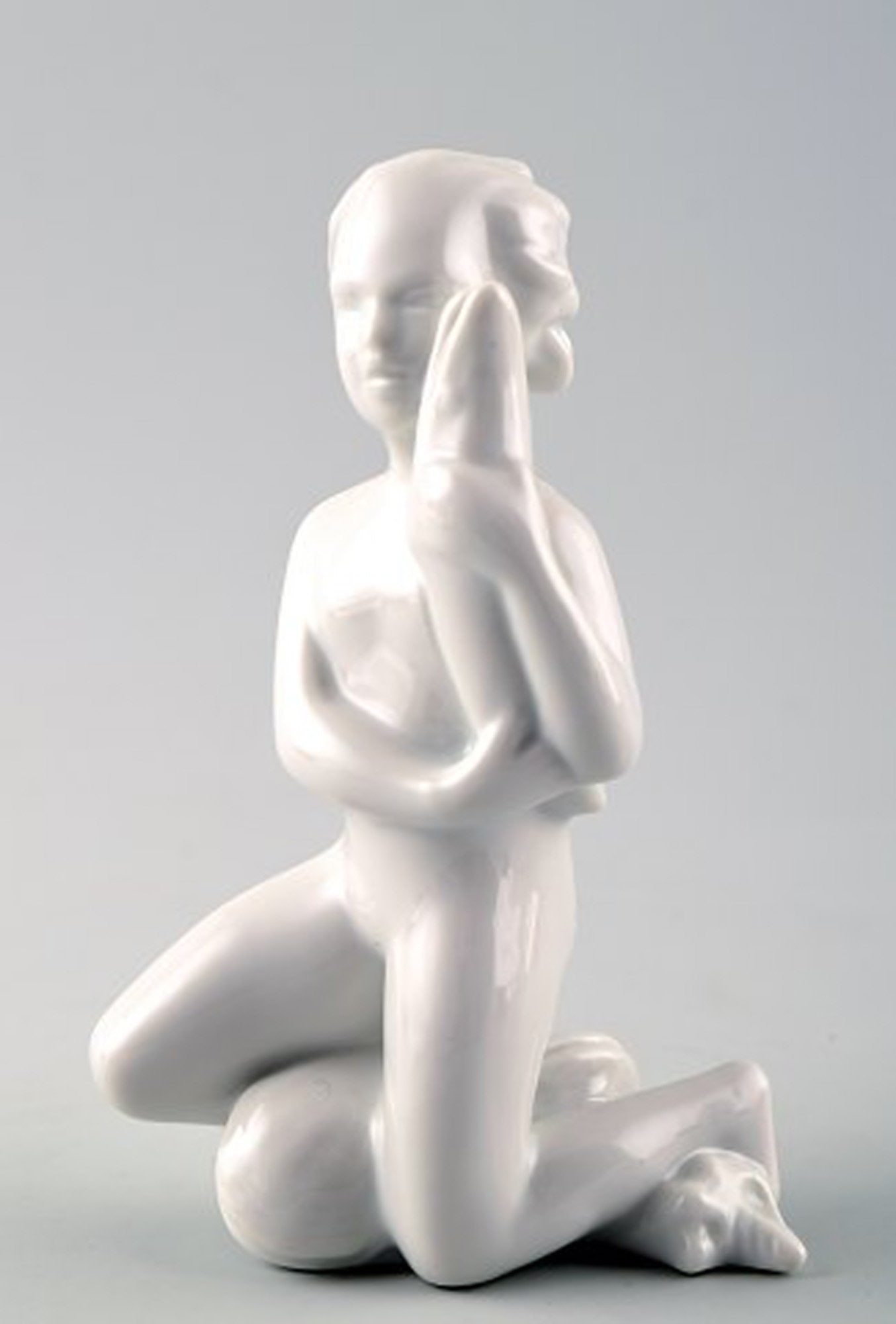 Harald Salomon for Rörstrand, white glazed figure of a sea child. - 3