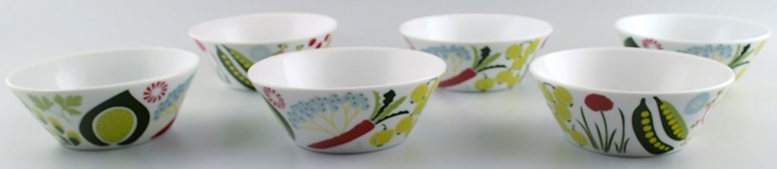 6 Rörstrand retro 1960/70s "Kulinara" porcelain bowls. (1 of 5)