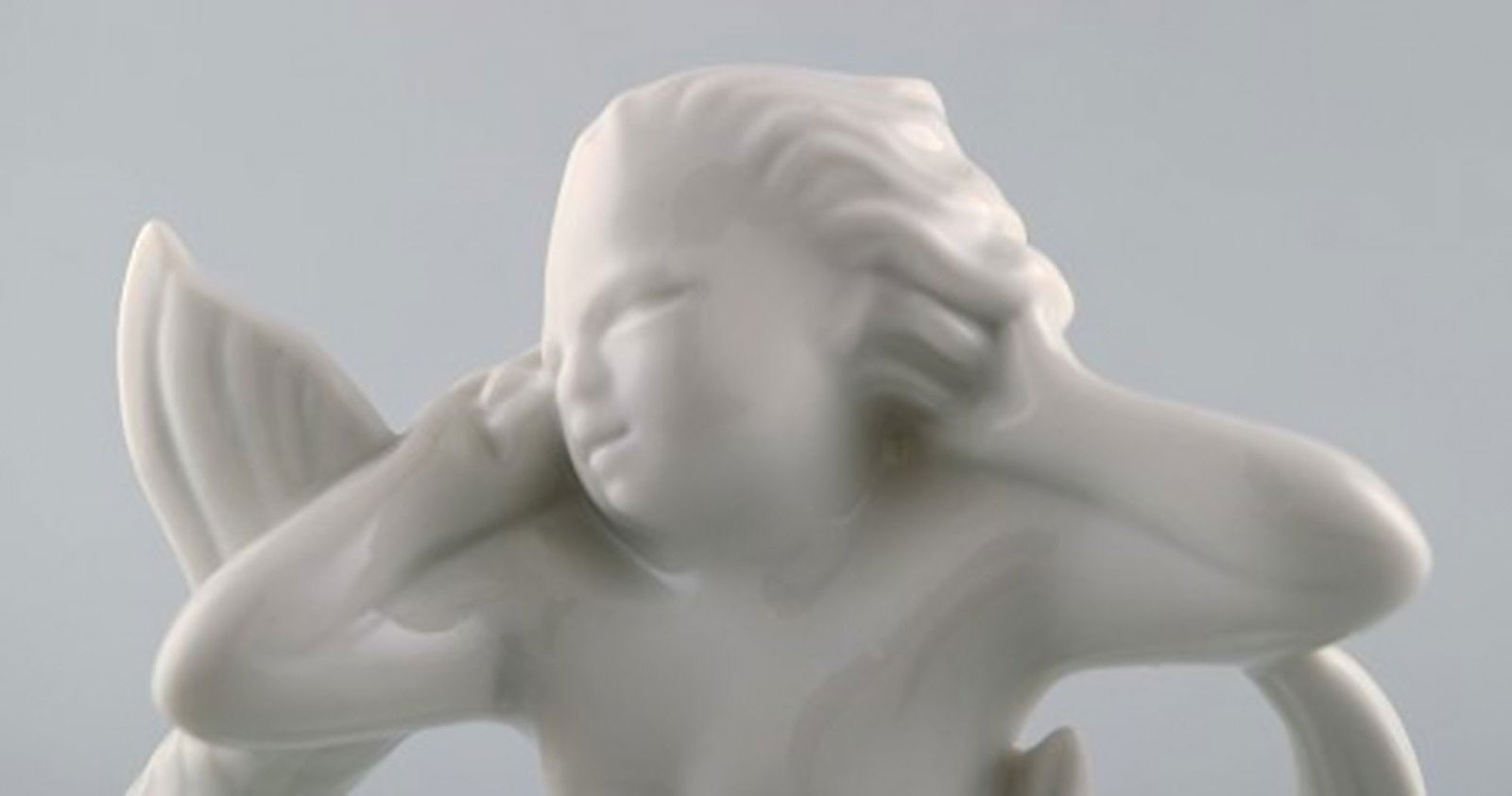 Harald Salomon for Rörstrand, white glazed figure of a faun / pan. - 4