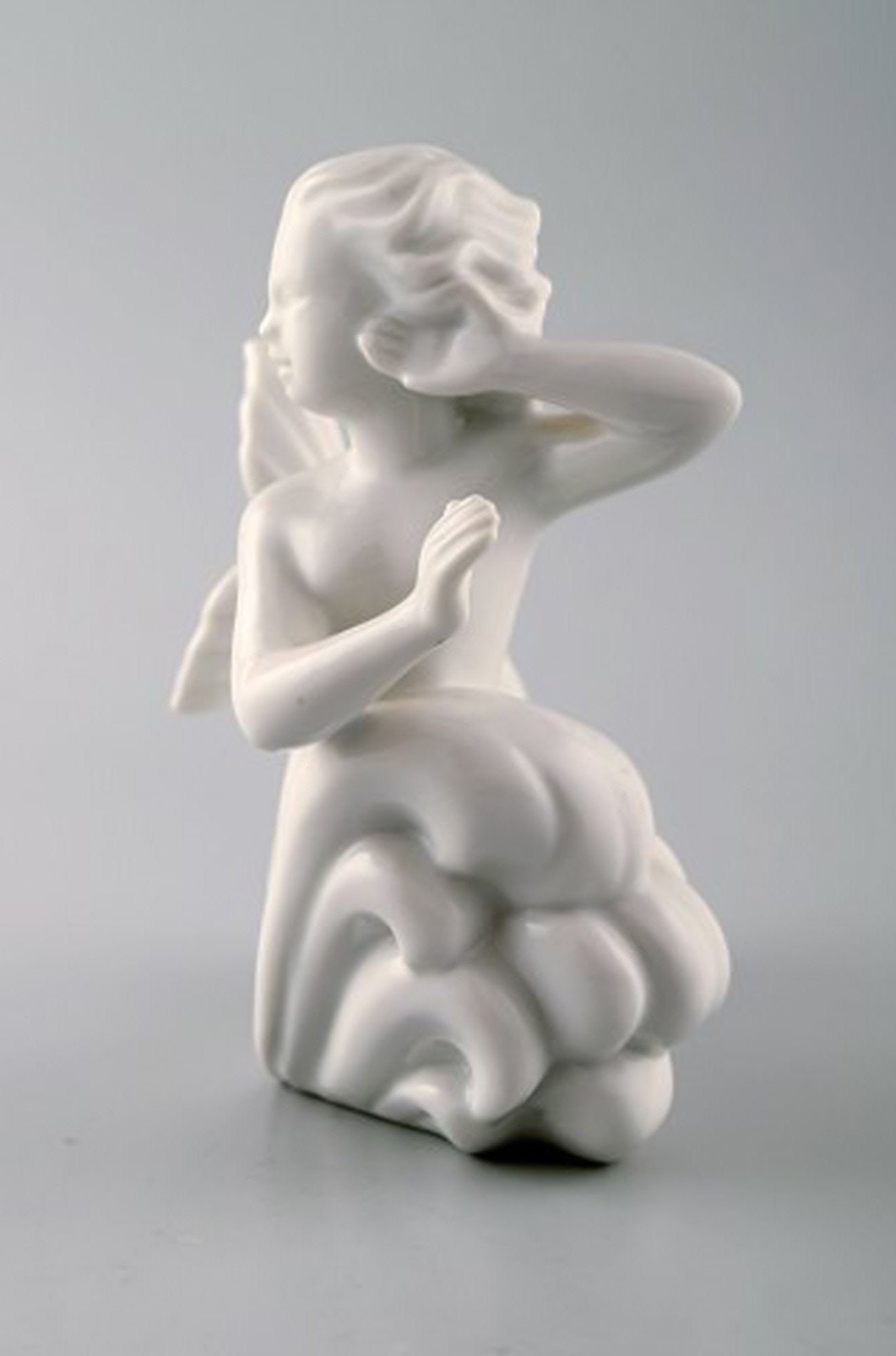 Harald Salomon for Rörstrand, white glazed figure of a faun/pan. - 2