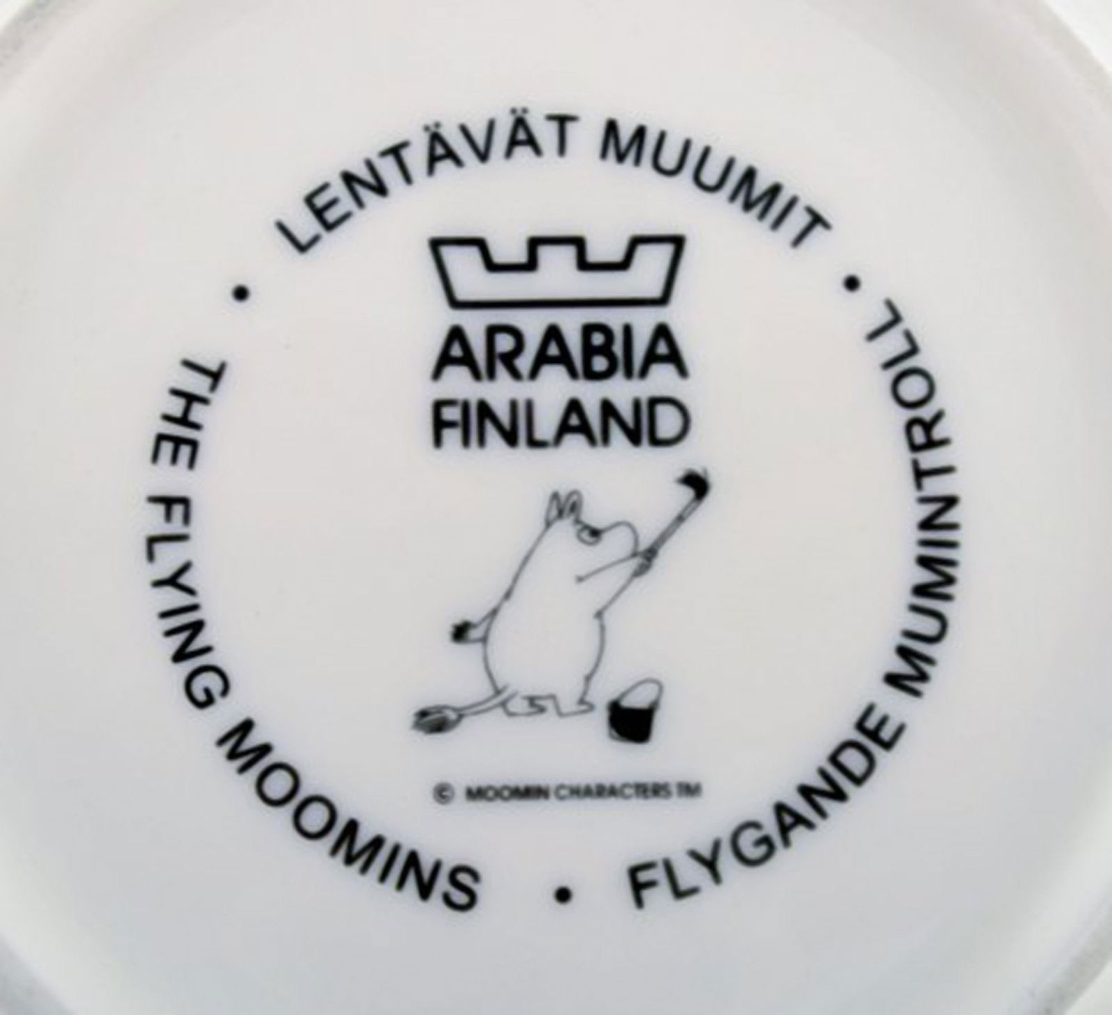 Arabia, Finland. "The flying moomins" Porcelain plate with motif from "Moomin". - 5