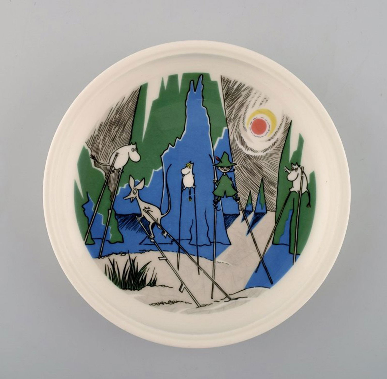 Arabia, Finland. "Comet in moominland" Porcelain plate with motif from "Moomin". (1 of 4)