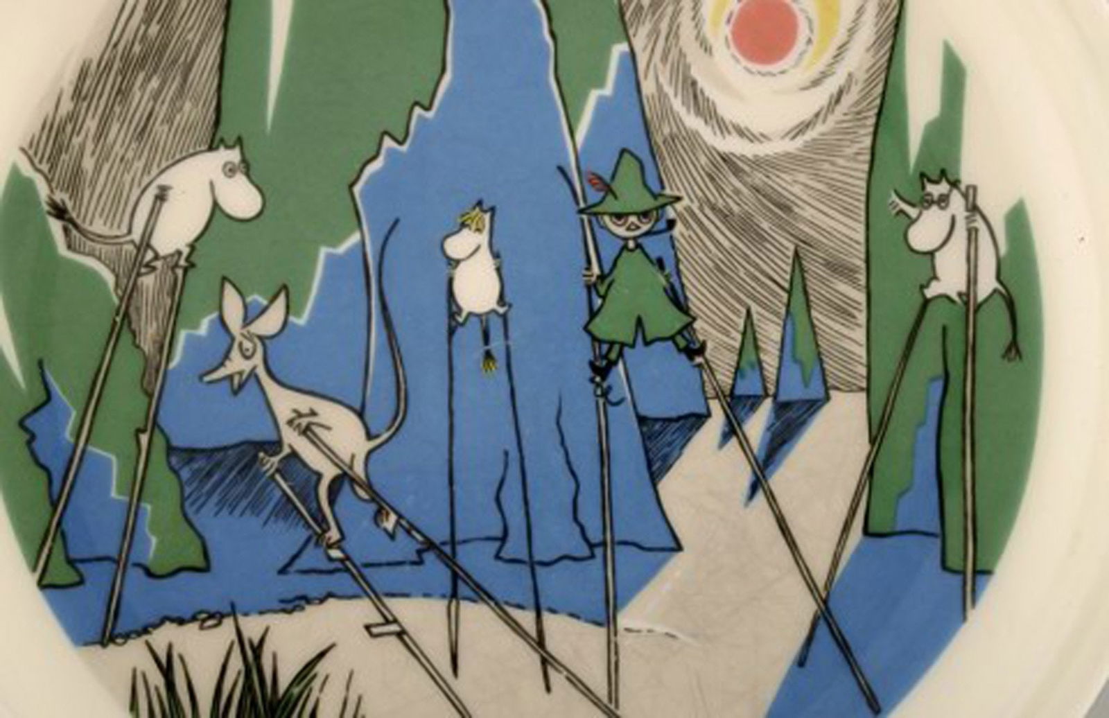 Arabia, Finland. "Comet in moominland" Porcelain plate with motif from "Moomin". - 2