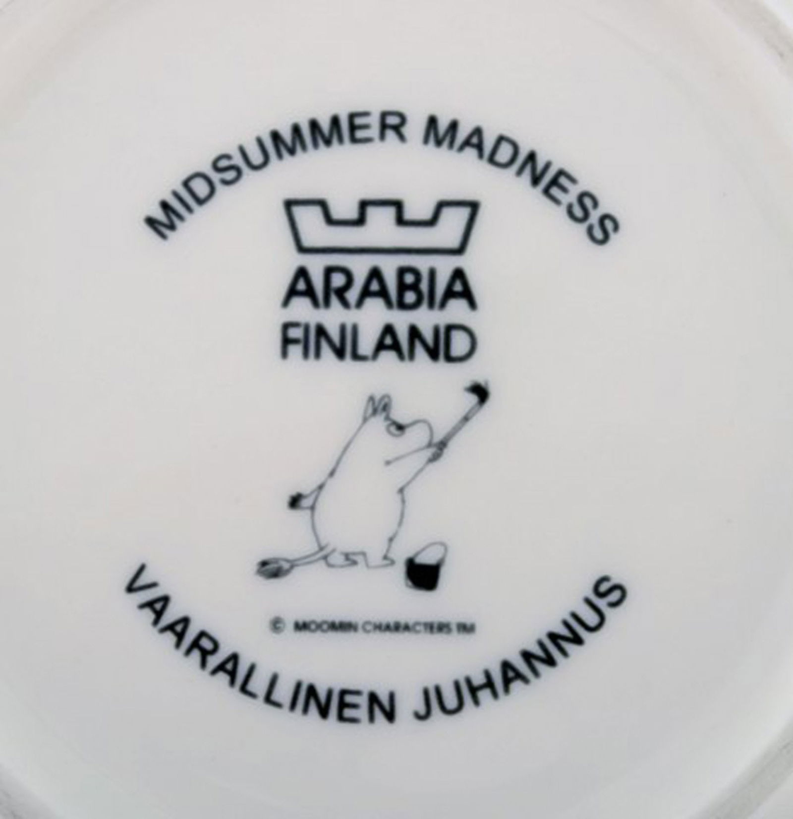 Arabia, Finland. "midsummer madness" Porcelain plate with motif from "Moomin". - 4