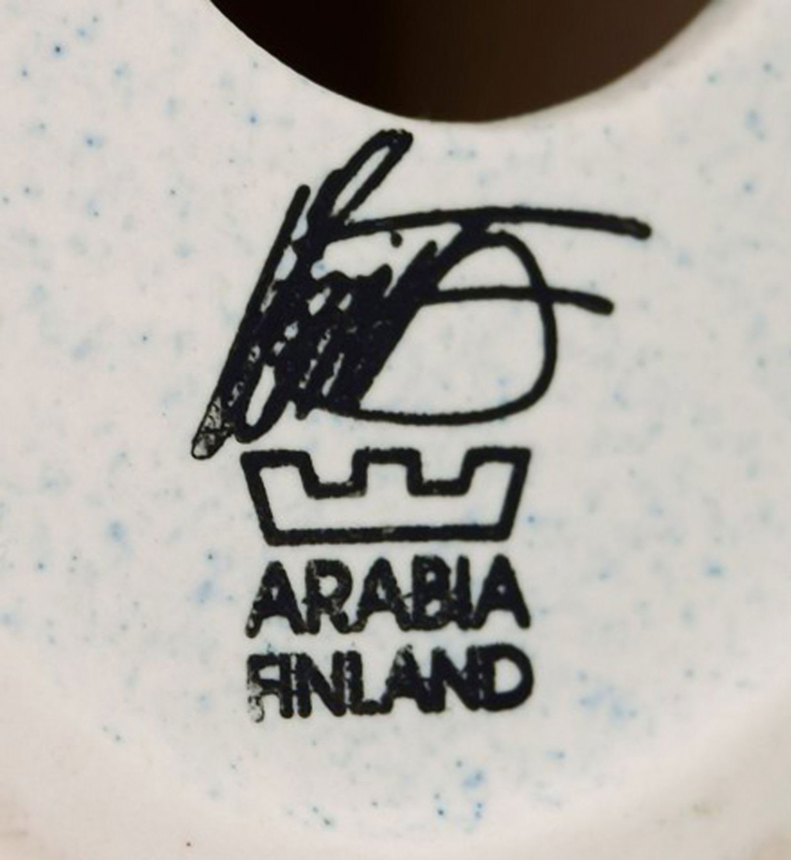 Howard Smith for Arabia. Bird in blue glazed stoneware. Late 20th century. - 5