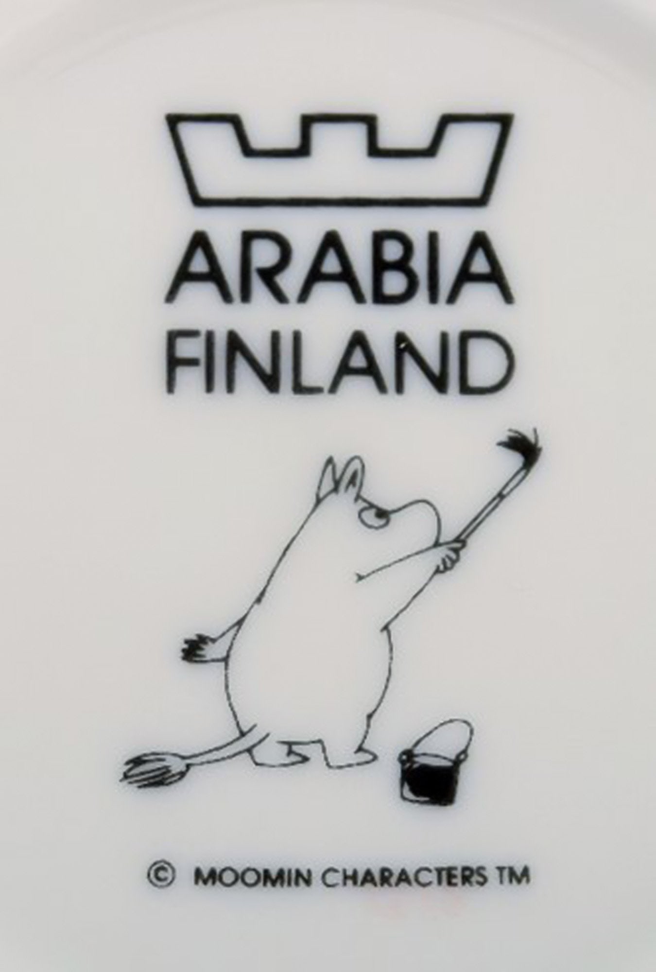 Arabia, Finland. Two cups in porcelain with motifs from "Moomin". Late 20th century. - 6