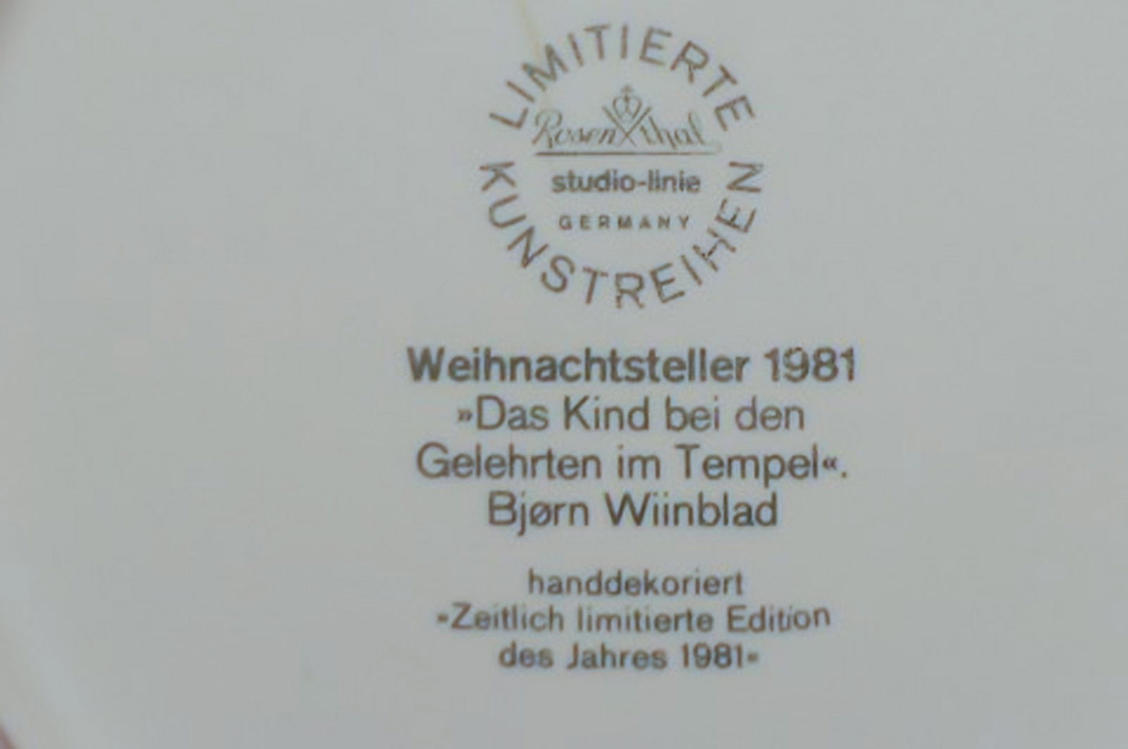 Rosenthal Wiinblad Christmas plate from 1981. - 4