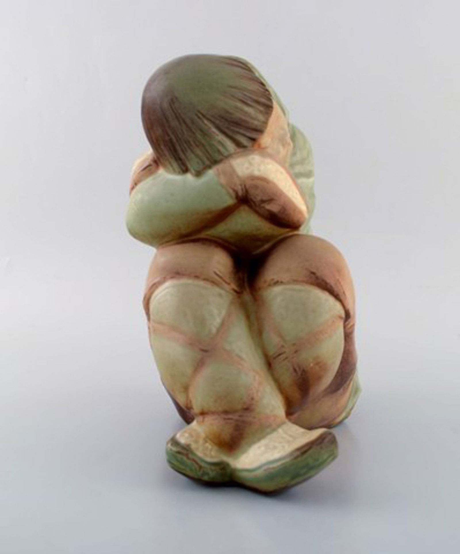 Lladro, Spain. Large sculpture in glazed ceramics. Eskimo girl. 1980s. - 4