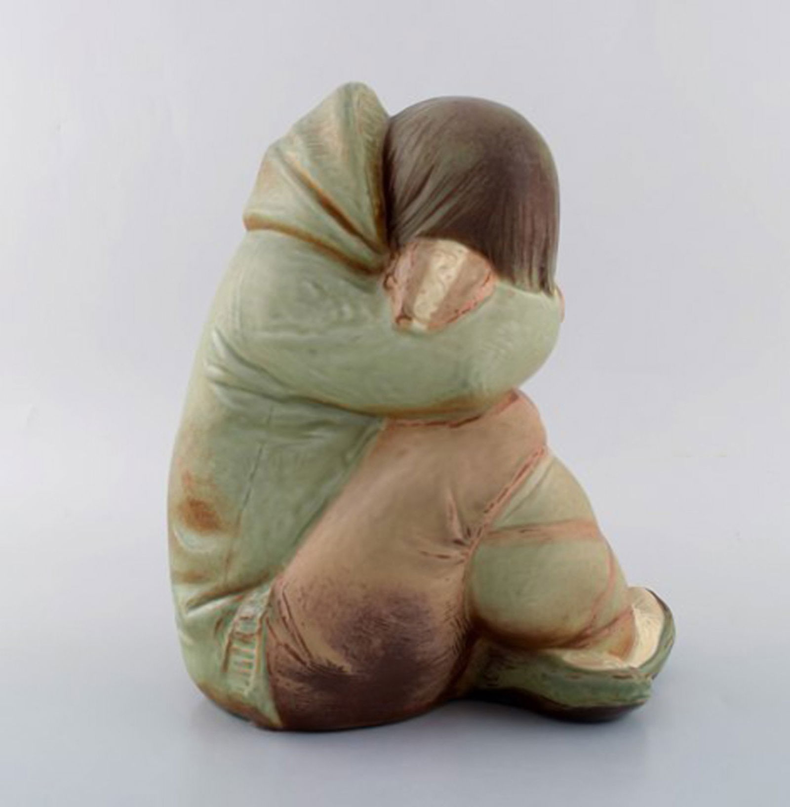 Lladro, Spain. Large sculpture in glazed ceramics. Eskimo girl. 1980s. - 5