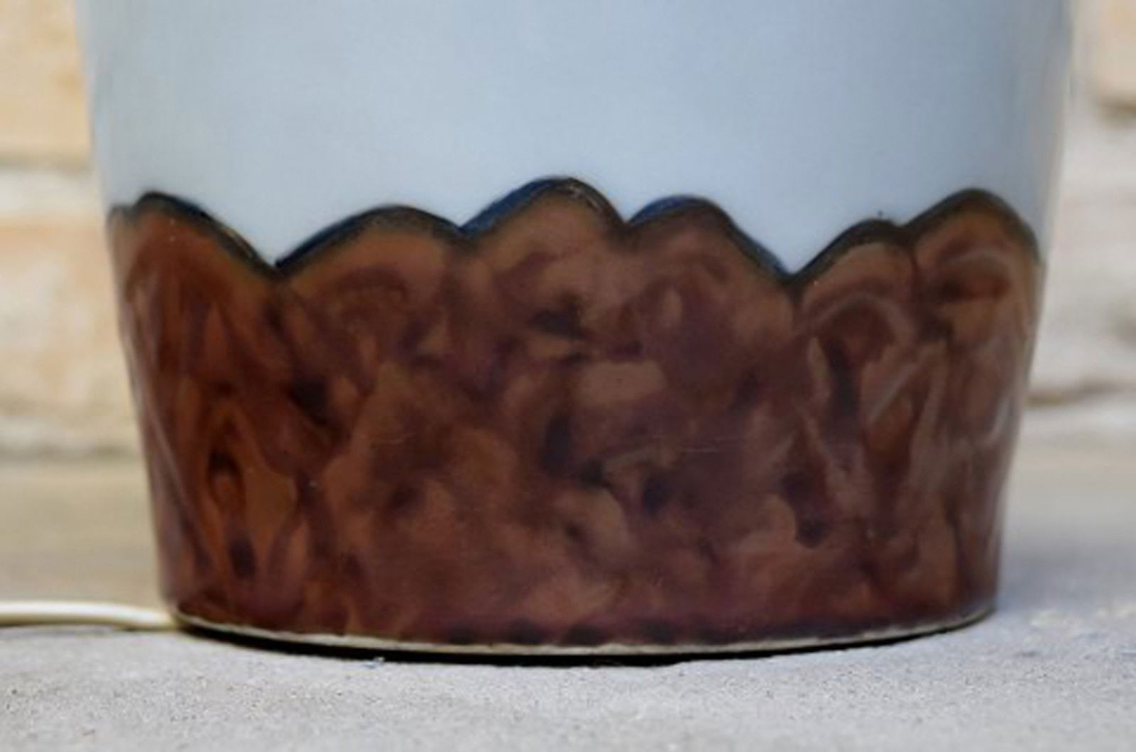 Harald Bing (1848 - 1924) for Bing & Grondahl unique art nouveau table lamp in porcelain. - 5