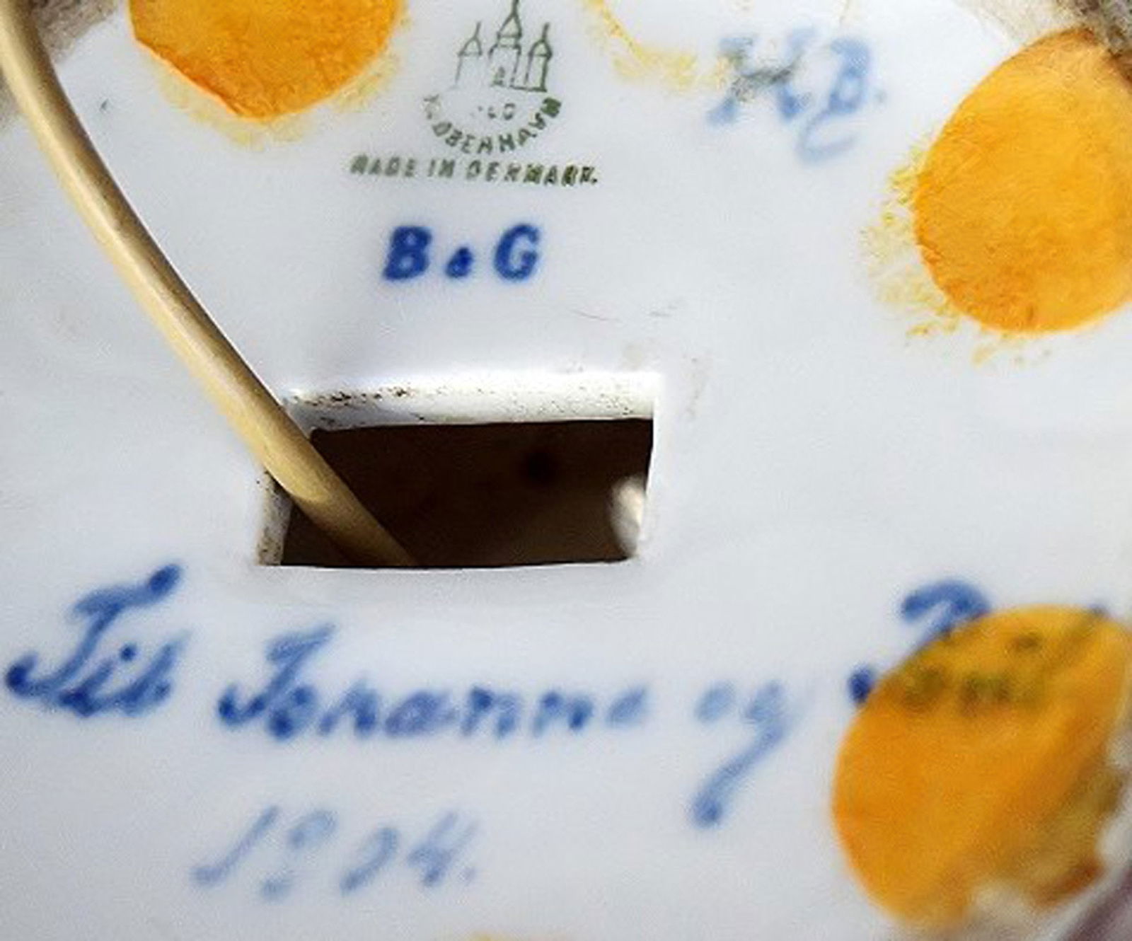 Harald Bing (1848 - 1924) for Bing & Grondahl unique art nouveau table lamp in porcelain. - 7