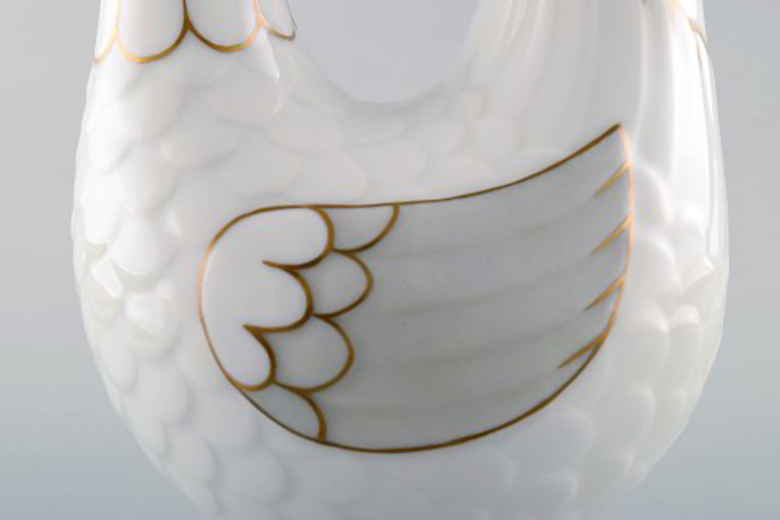 Bing & Grondahl/ B&G, Denmark. Jug of porcelain in the form of rooster, stopper with rooster comb. - 6