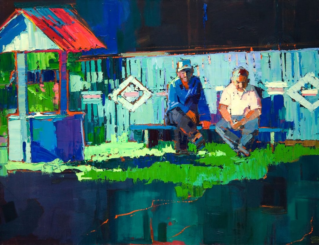 Oil painting Quiet village life Natalia Korf-Ivaniuk (1 of 5)