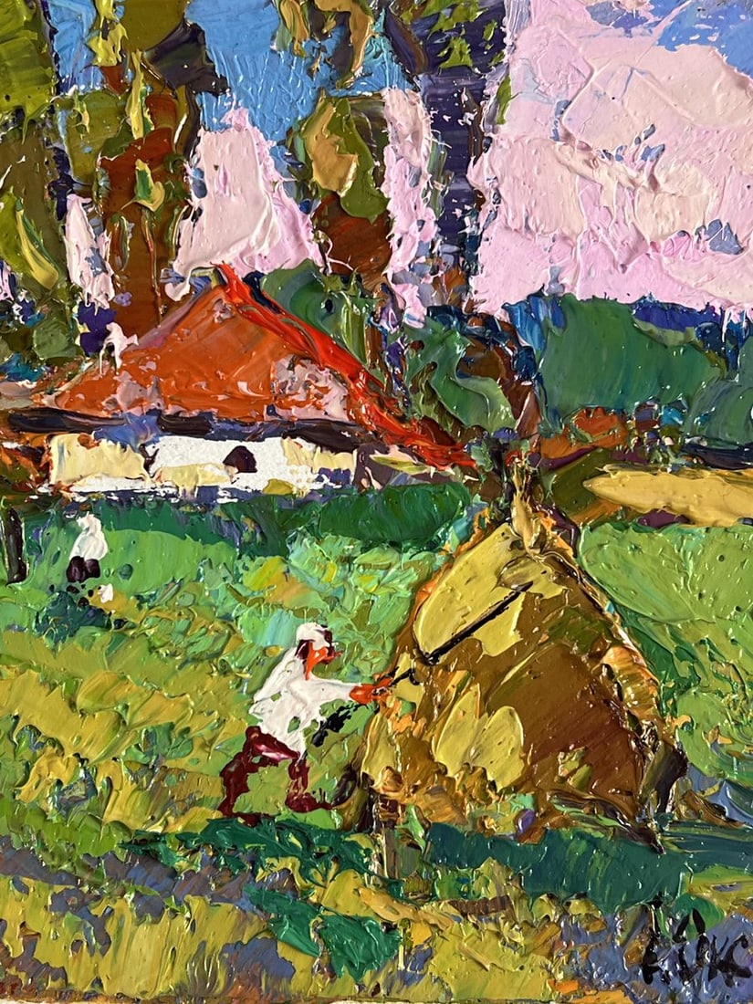 Oil painting Morning in the Village Oksana Ivanyuk - 10