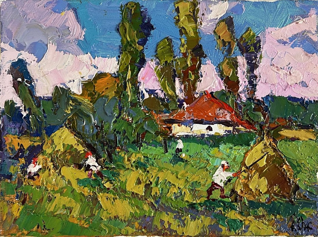 Oil painting Morning in the Village Oksana Ivanyuk - 3
