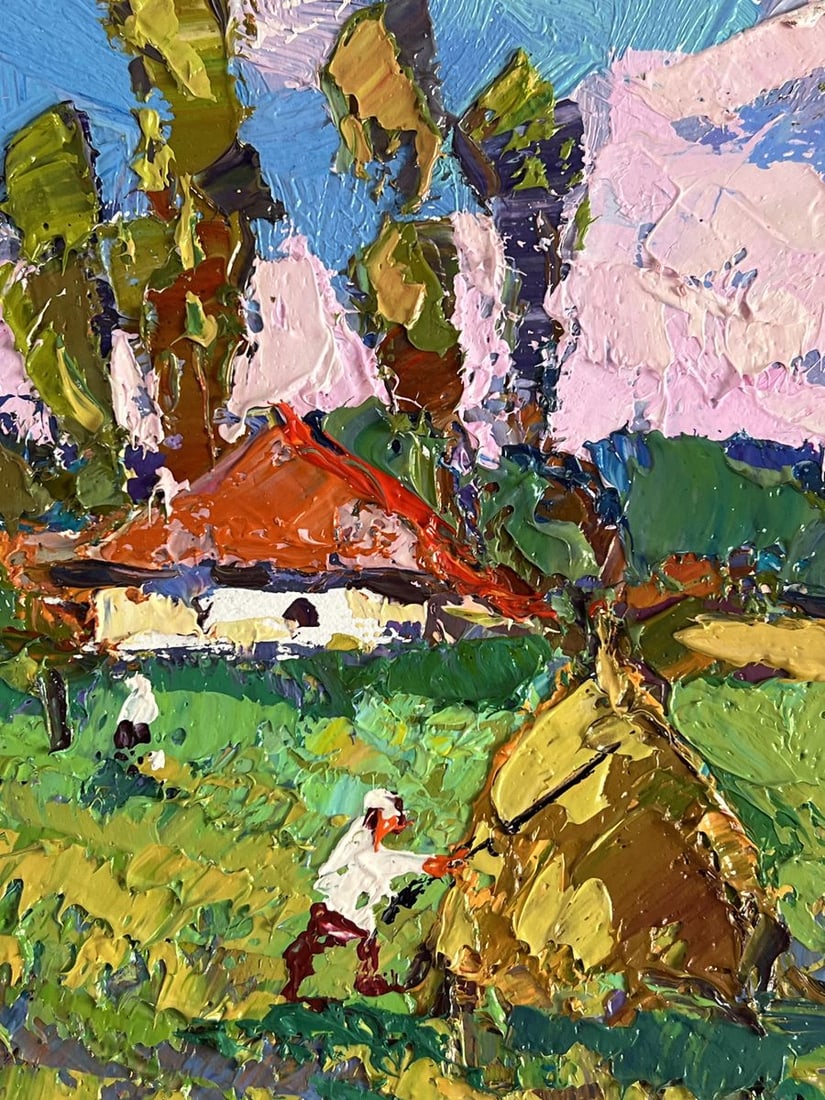 Oil painting Morning in the Village Oksana Ivanyuk - 9