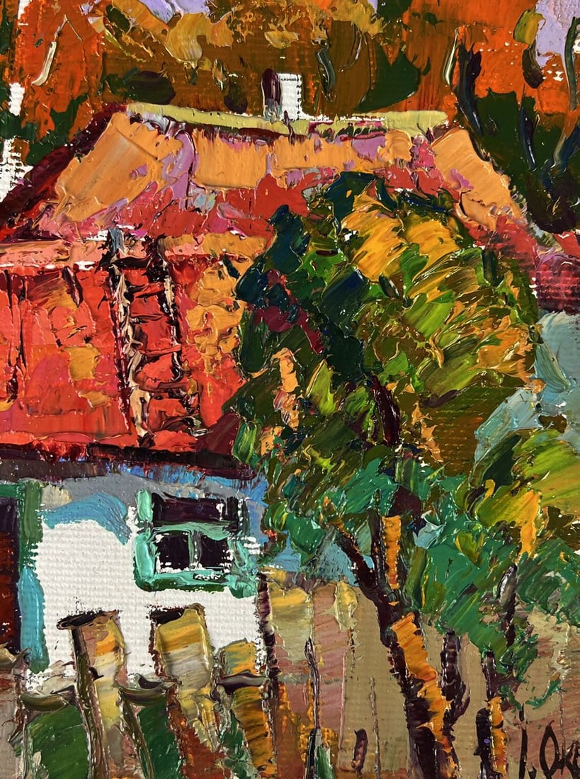 Oil painting Overlooking a village house Oksana Ivanyuk - 10