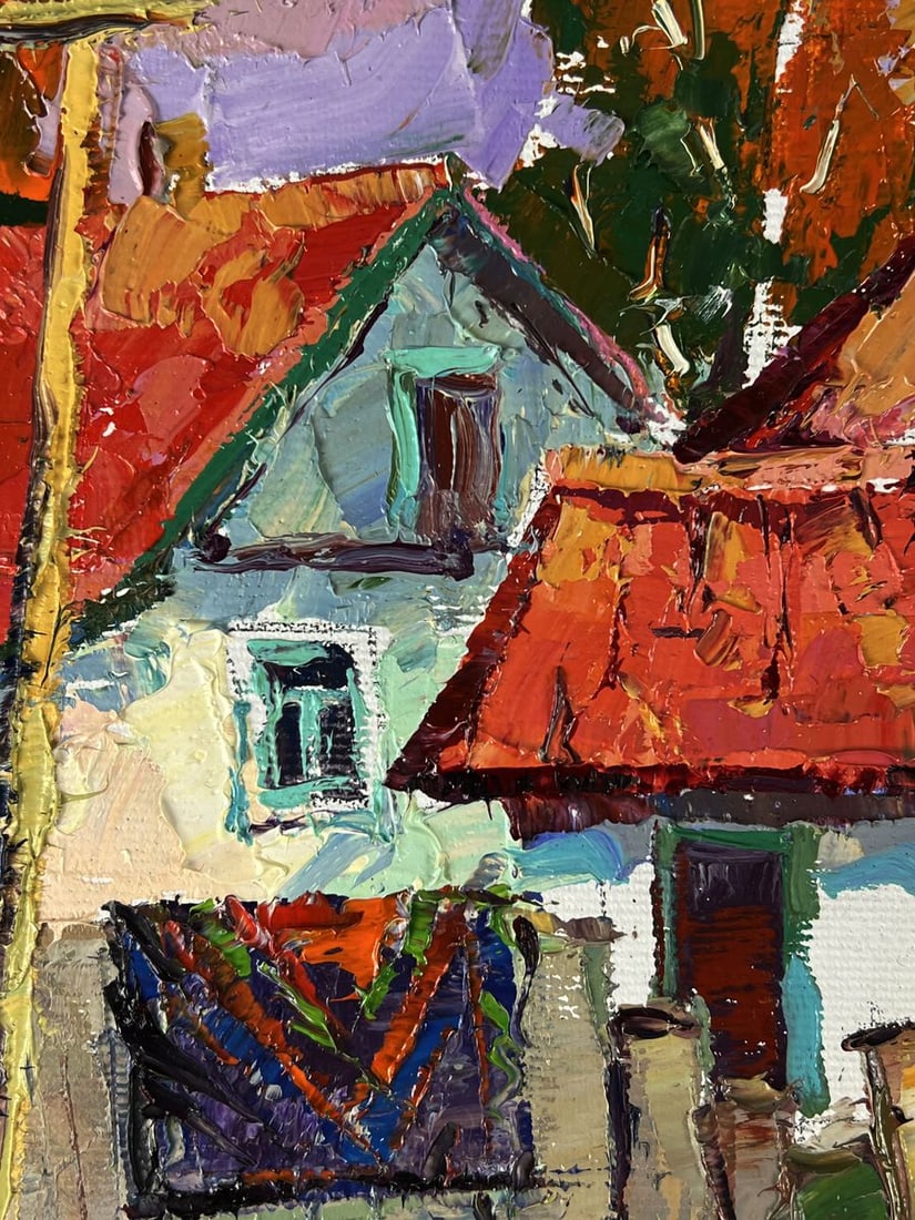 Oil painting Overlooking a village house Oksana Ivanyuk - 4