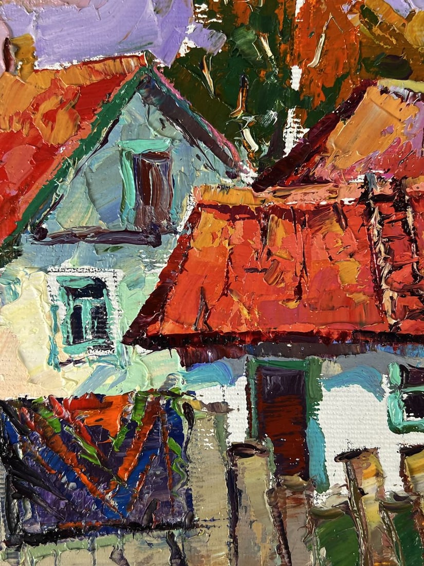 Oil painting Overlooking a village house Oksana Ivanyuk - 5