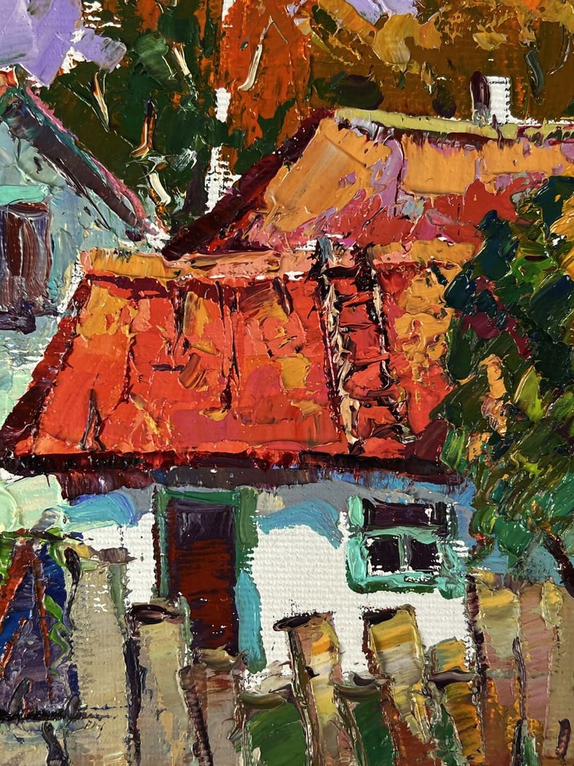 Oil painting Overlooking a village house Oksana Ivanyuk - 6