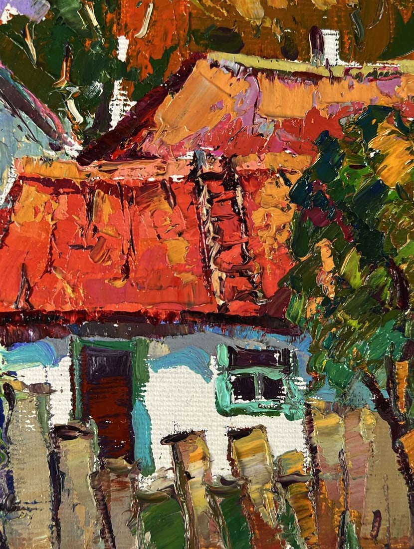 Oil painting Overlooking a village house Oksana Ivanyuk - 7