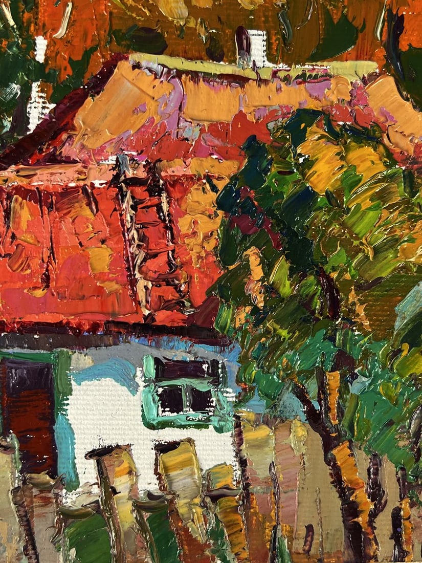 Oil painting Overlooking a village house Oksana Ivanyuk - 8
