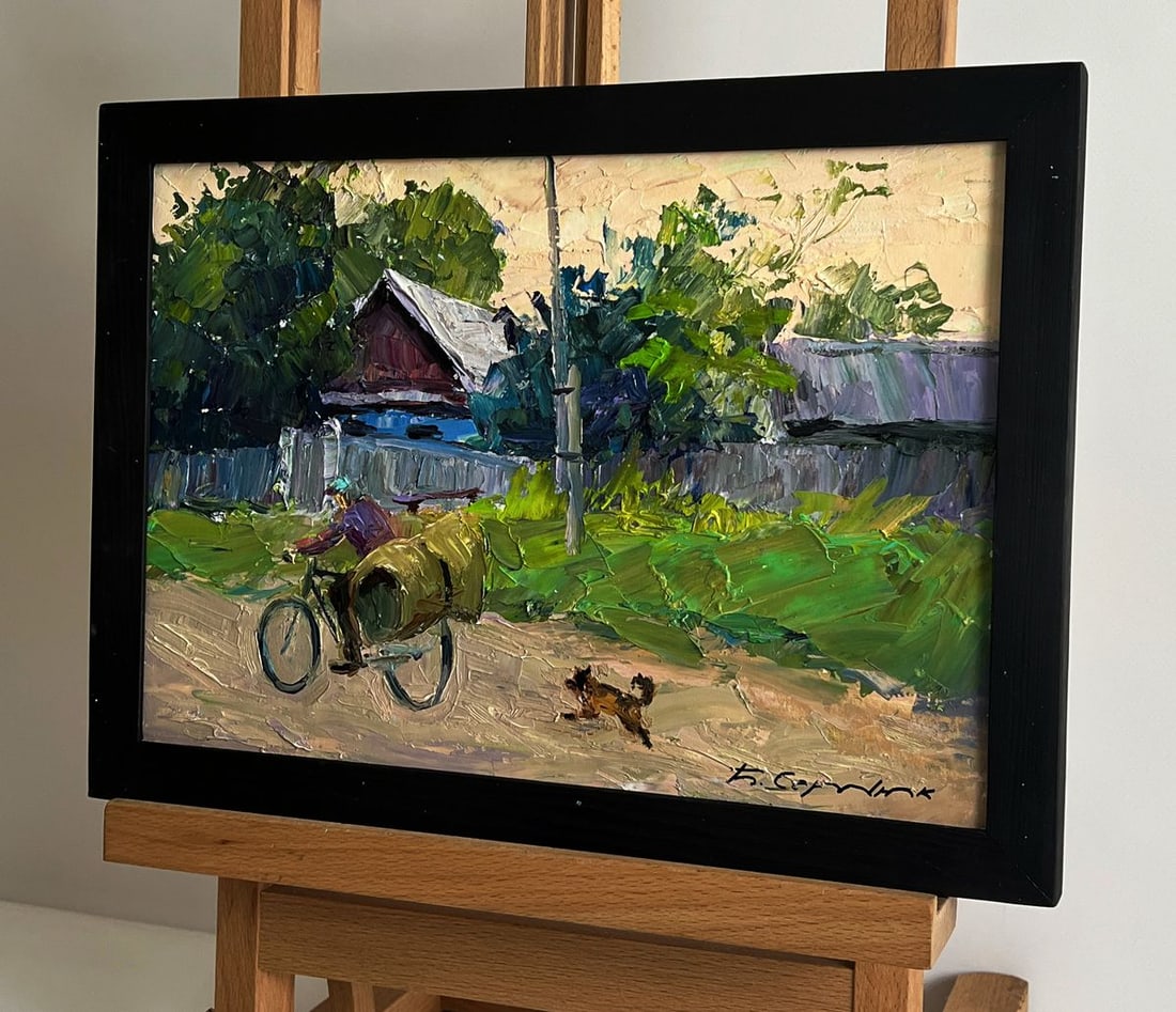 Oil painting Country life with a dog Boris Serdyuk - 2