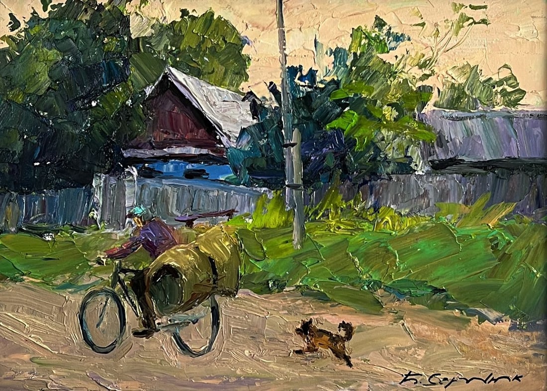 Oil painting Country life with a dog Boris Serdyuk - 3