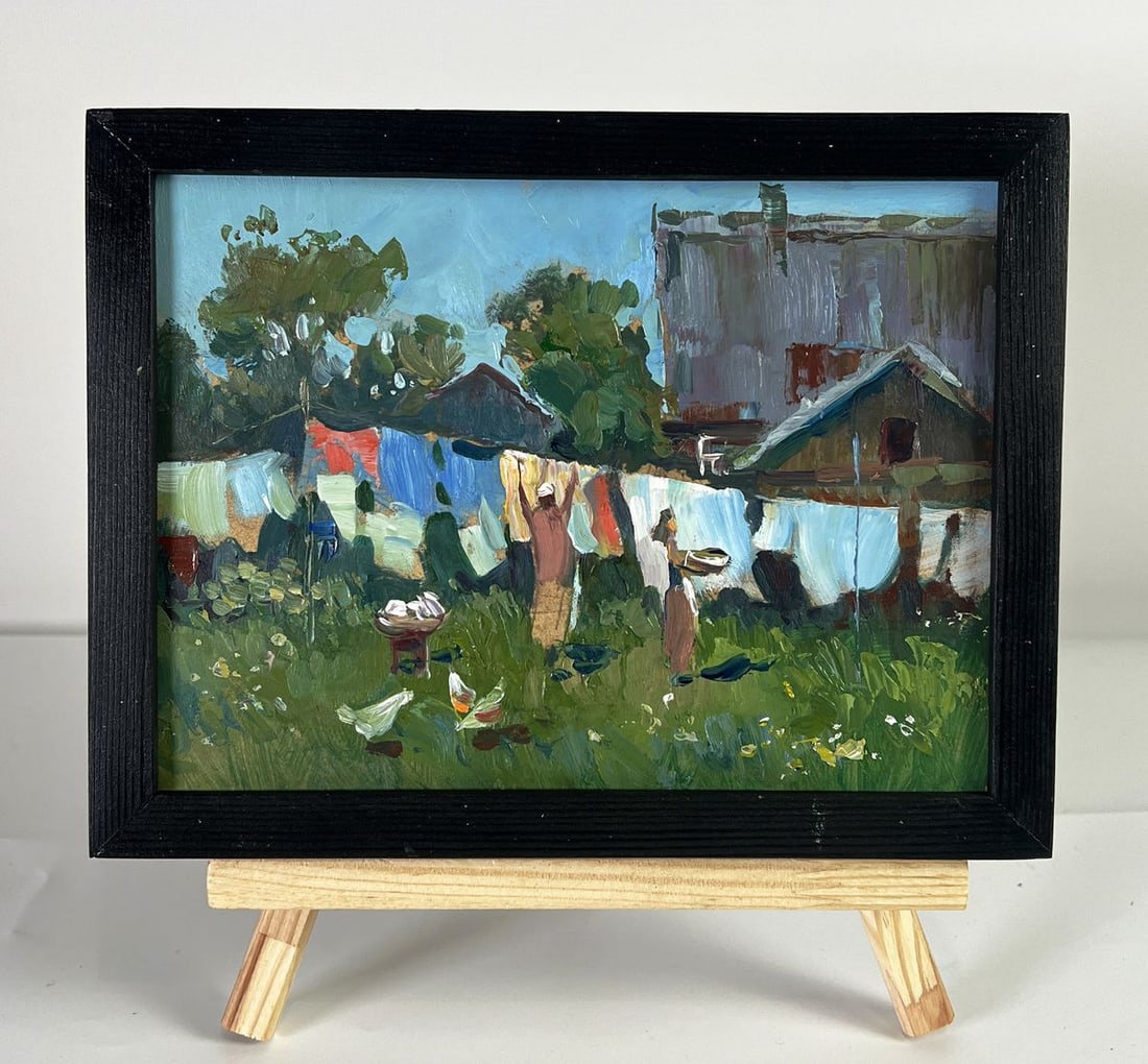 Oil painting Daytime rural life Yuriy Suprunchuk: Title: Oil painting Daytime rural life Yuriy Suprunchuk Description: NoAAA6130 *** ABOUT THIS PAINTING *** * TITLE: "Daytime rural life" * ARTISTS: Yuriy Suprunchuk * SIZE: 15x20 cm/5.90x7.87