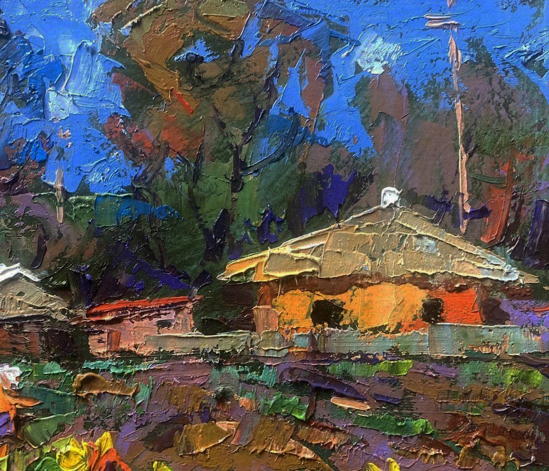 Oil painting Warm evening rays on the old porch Oleksiy Ivanyuk - 4