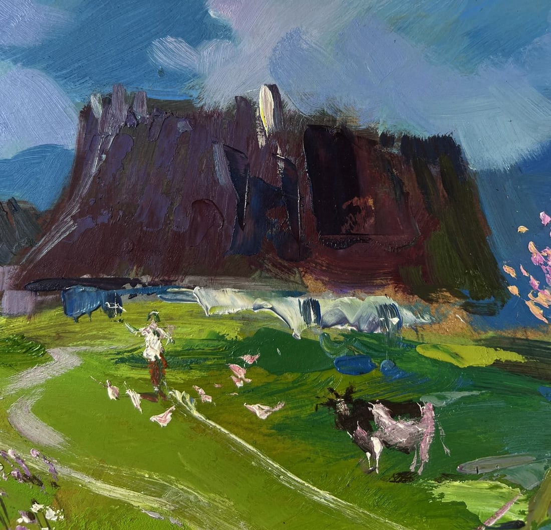 Oil painting Quiet village on a green hill Yuriy Suprunchuk - 5