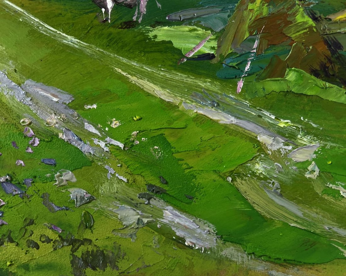 Oil painting Quiet village on a green hill Yuriy Suprunchuk - 8