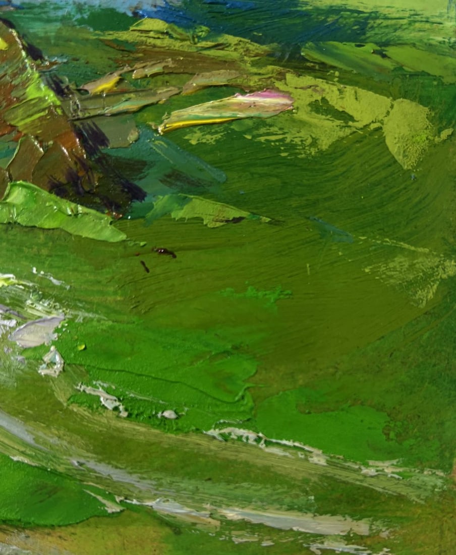 Oil painting Quiet village on a green hill Yuriy Suprunchuk - 9