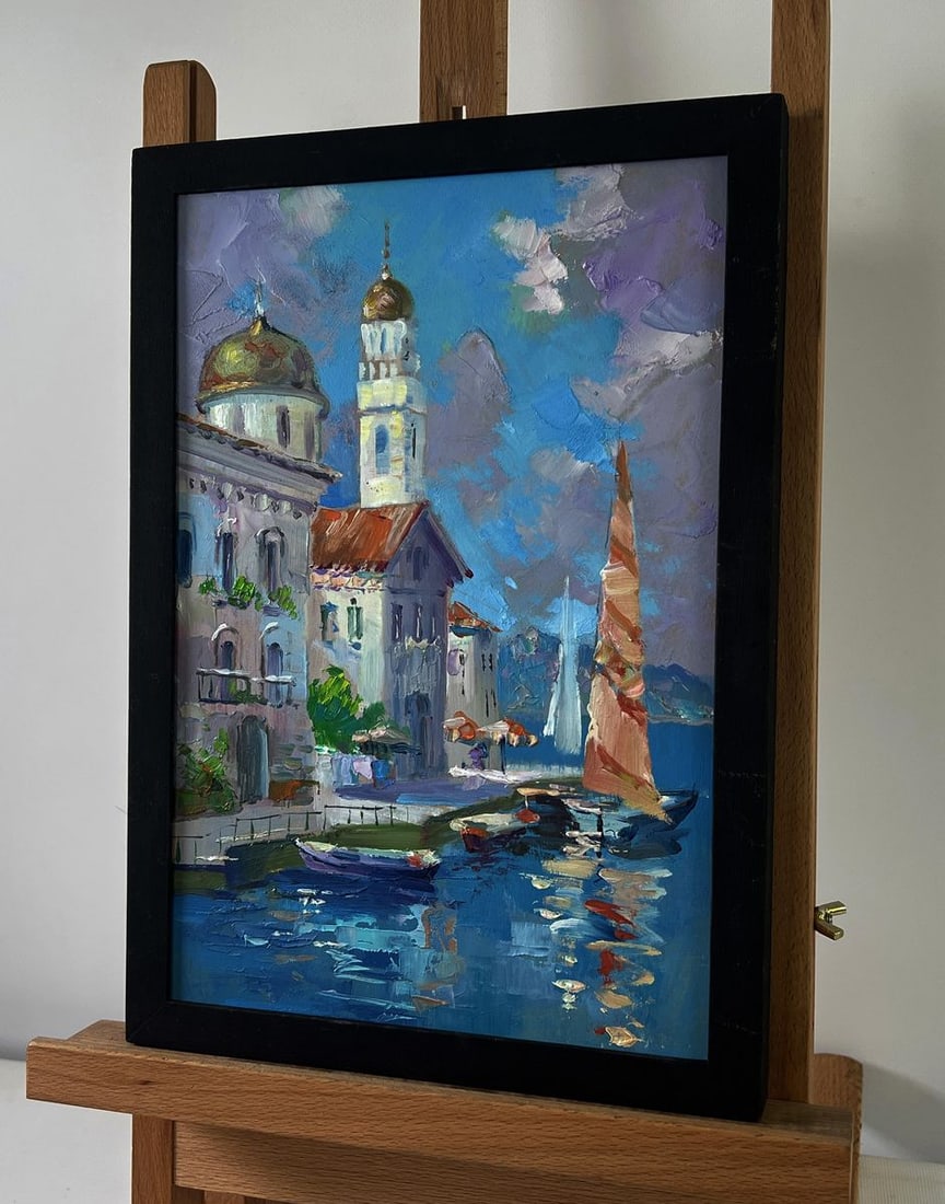 Oil painting The sea gently caresses the buildings Yuriy Suprunchuk - 2