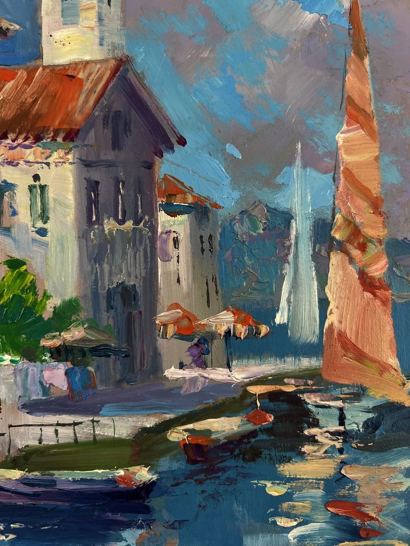 Oil painting The sea gently caresses the buildings Yuriy Suprunchuk - 6