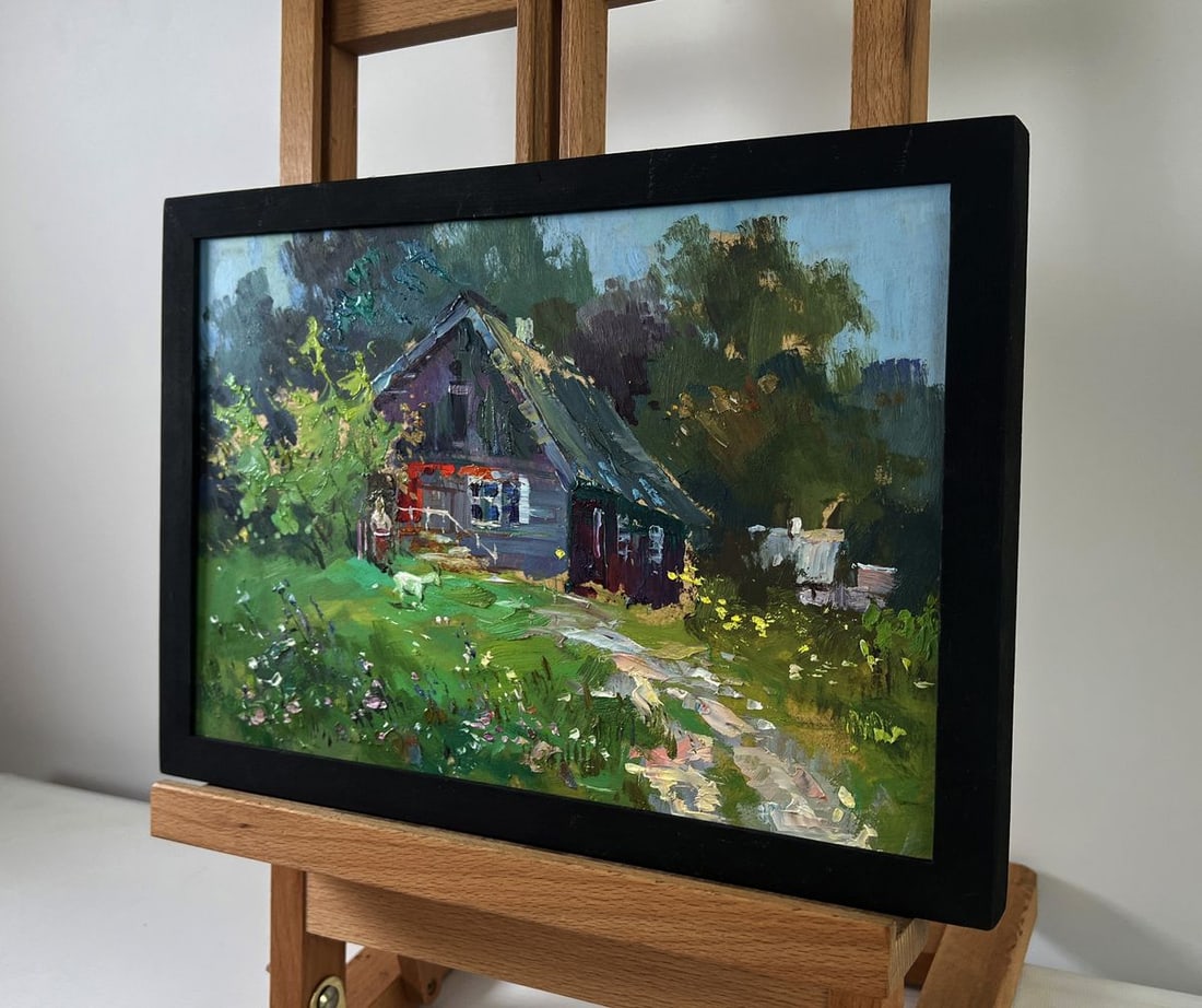 Oil painting Lonely house on the green of the hill Yuriy Suprunchuk - 2