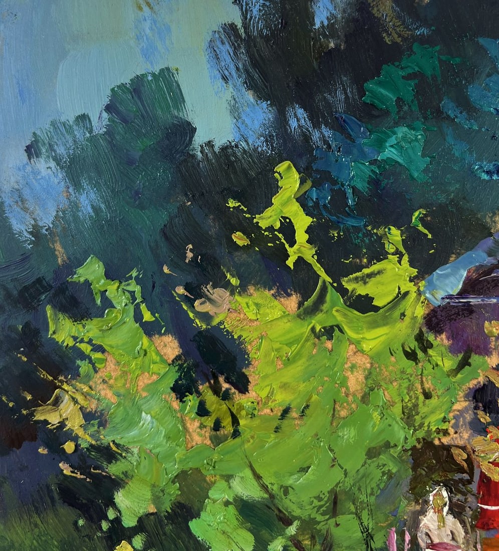 Oil painting Lonely house on the green of the hill Yuriy Suprunchuk - 6