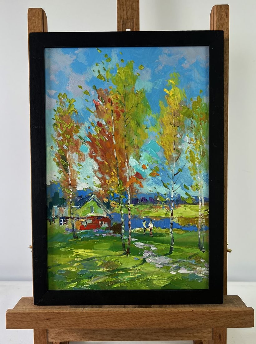 Oil painting In the silence of the birch grove Yuriy Suprunchuk (1 of 9)