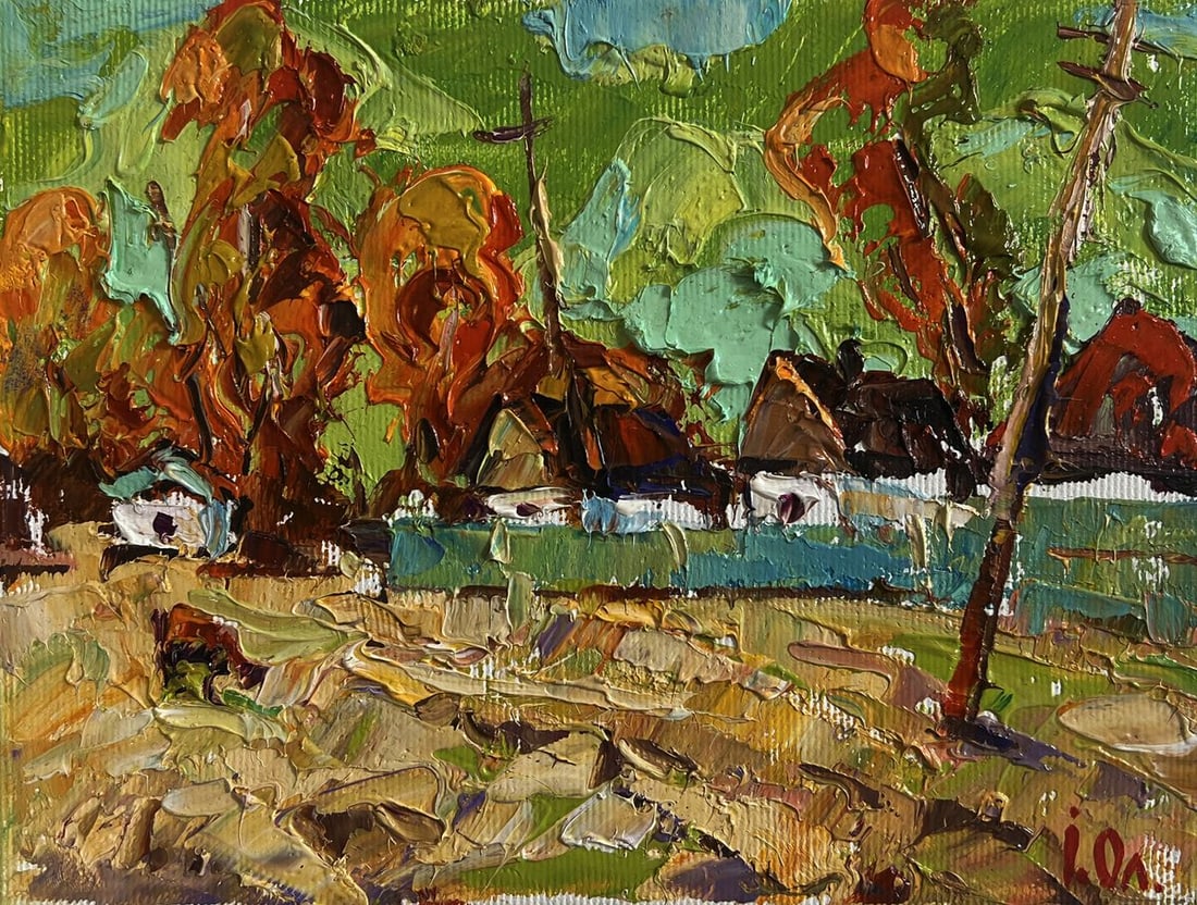 Oil painting Autumn day in the village Alex Kalenyuk - 3