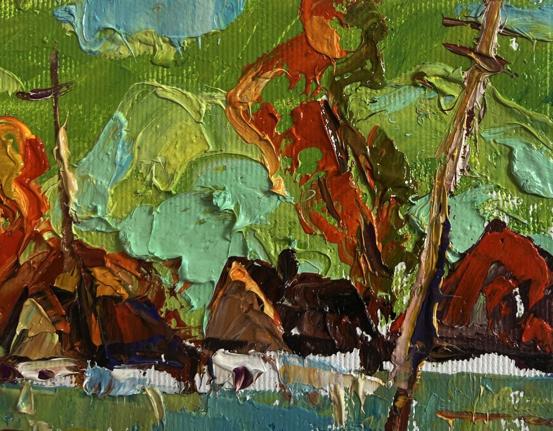 Oil painting Autumn day in the village Alex Kalenyuk - 4