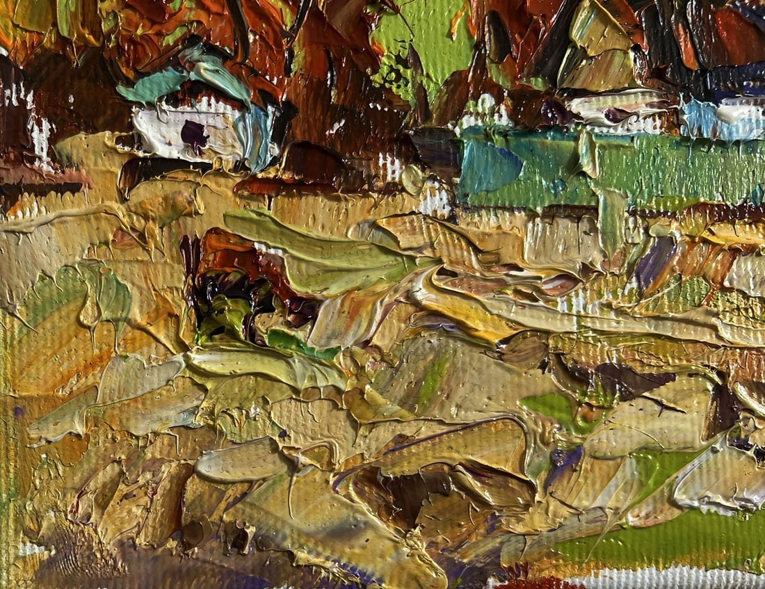 Oil painting Autumn day in the village Alex Kalenyuk - 5