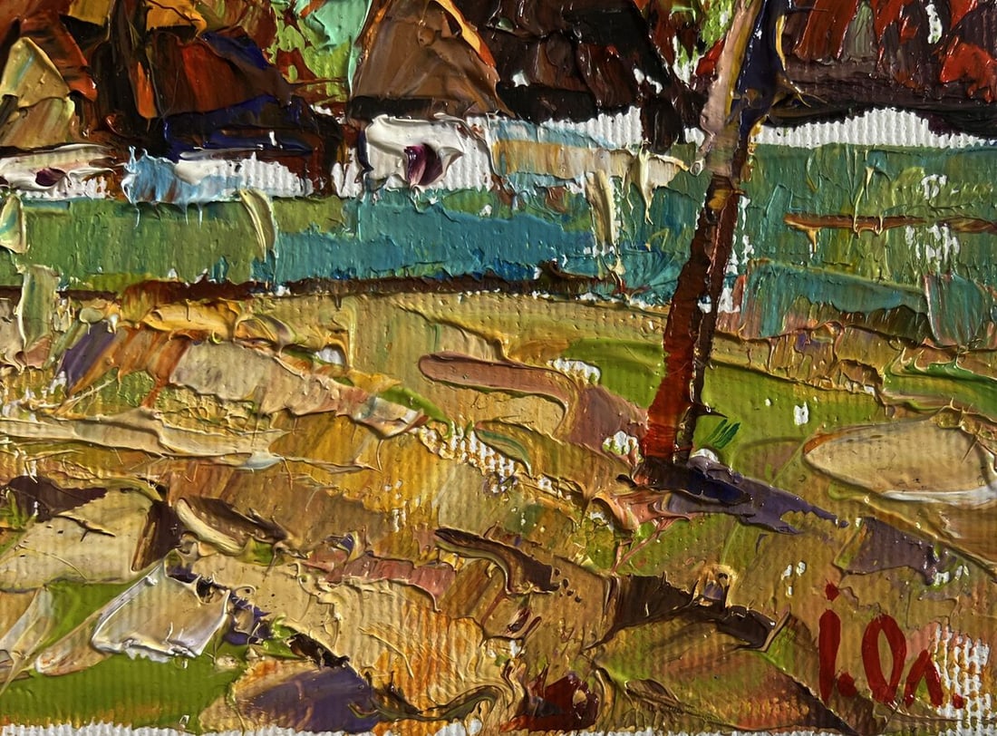 Oil painting Autumn day in the village Alex Kalenyuk - 7