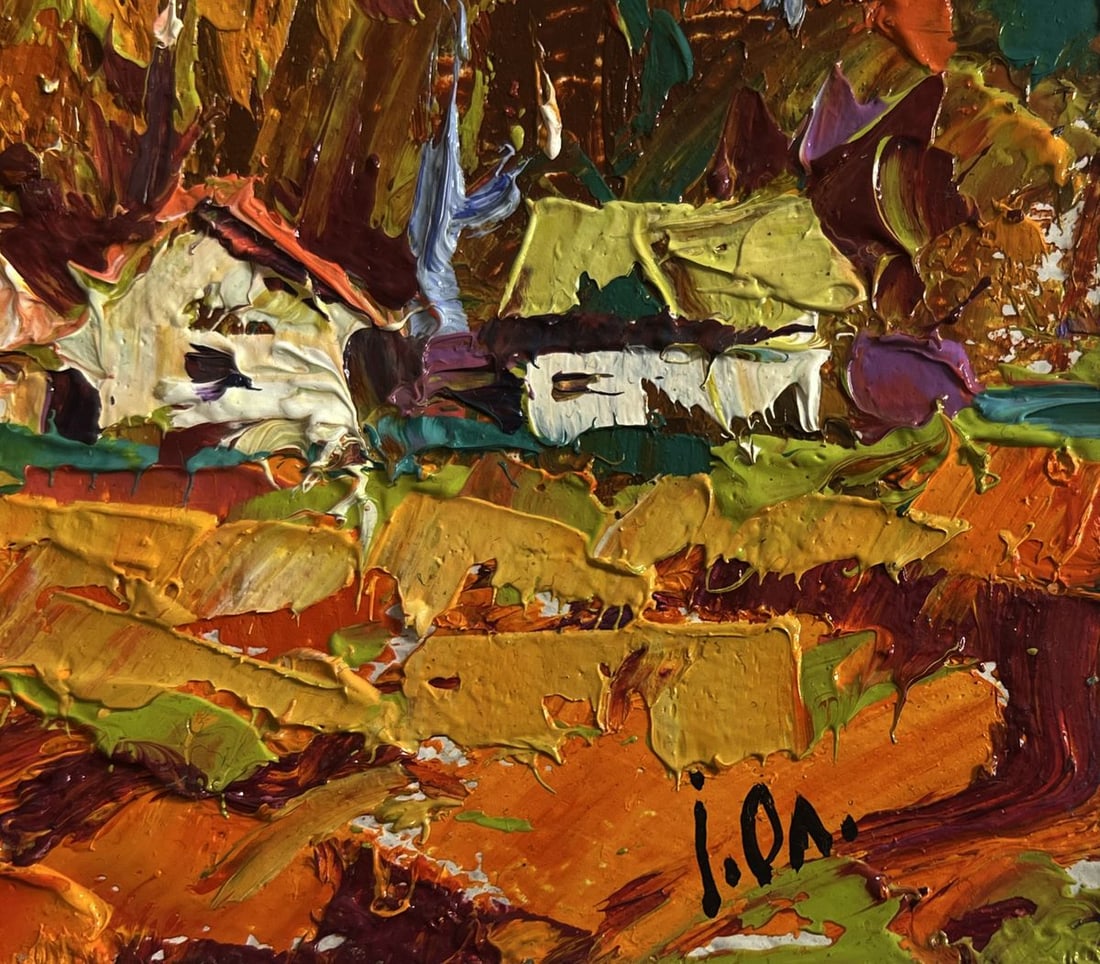 Oil painting Crimson autumn in the village Alex Kalenyuk - 7