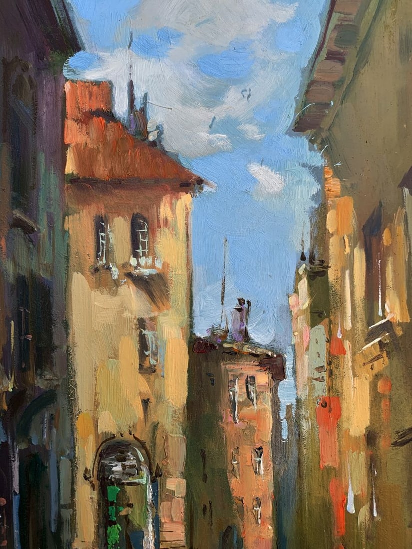 Oil painting On boats through the city streets Yuriy Suprunchuk - 4