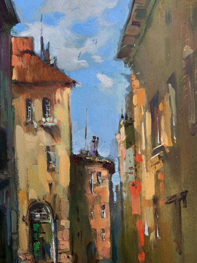Oil painting On boats through the city streets Yuriy Suprunchuk - 5