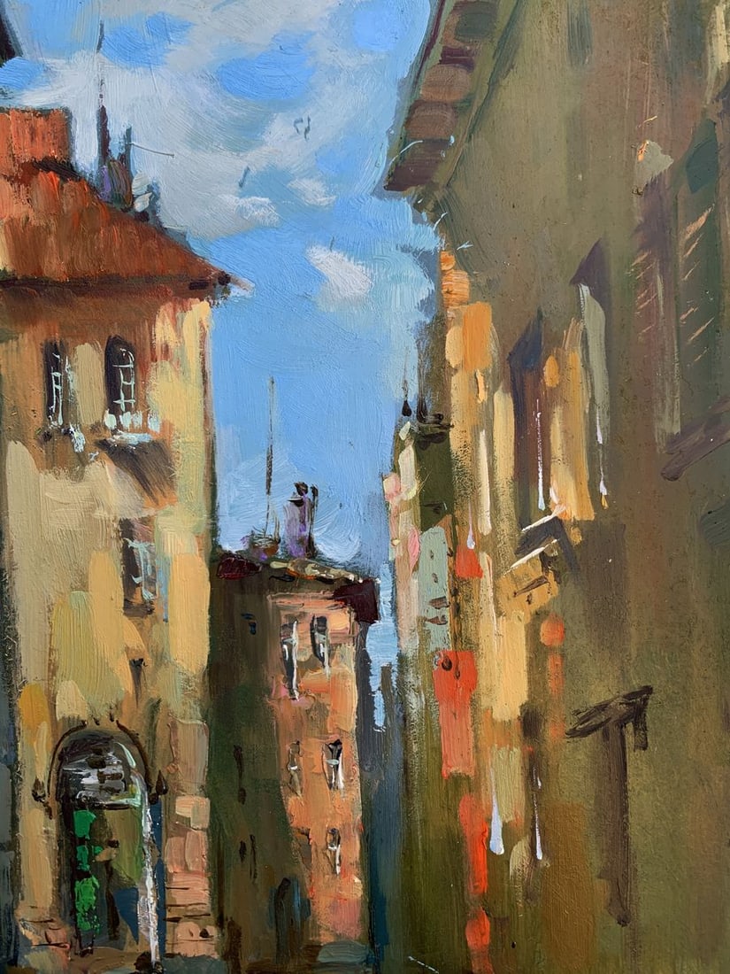 Oil painting On boats through the city streets Yuriy Suprunchuk - 6