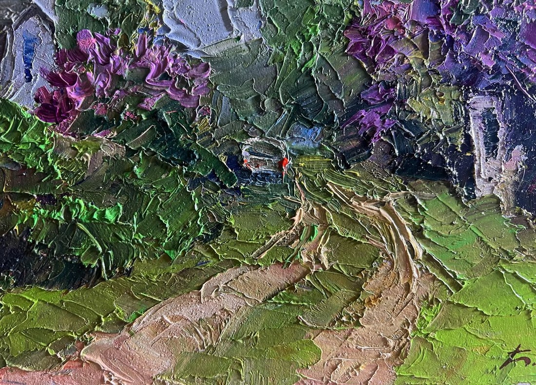 Oil painting Lilac growing in the village Boris Serdyuk - 7