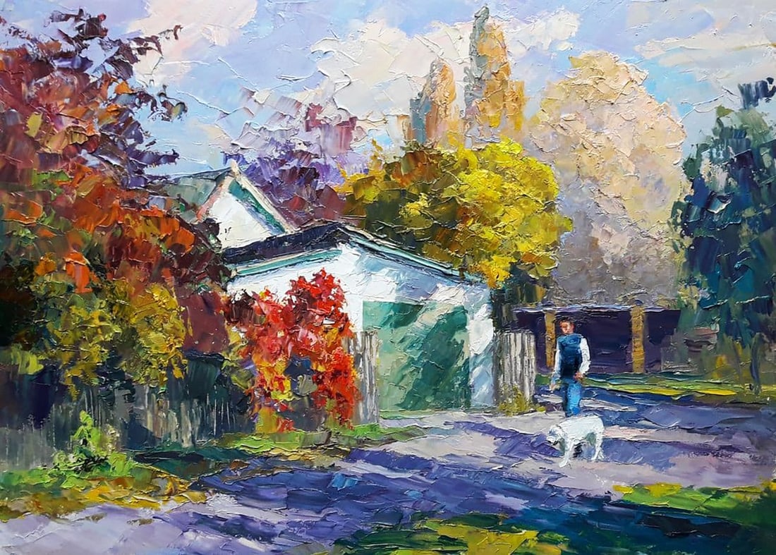 Oil painting Autumn morning Serdyuk Boris Petrovich: Title: Oil painting Autumn morning Serdyuk Boris Petrovich Description: NoSERB 719 *** ABOUT THIS PAINTING *** * TITLE: "Autumn morning" * ARTISTS: Serdyuk Boris Petrovich * SIZE: 50x70 cm/'19.68x27.5